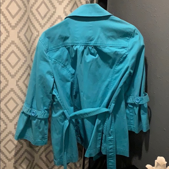 Turquoise medium coat w belt - Picture 2 of 2